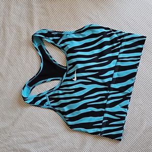 Nike Dri-Fit Aqua Blue Zebra Sports Bra Size M